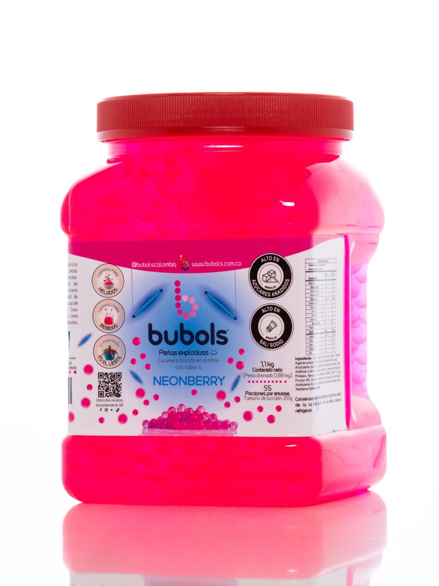 Perlas Explosivas Bubols Sabor A Neonberry X 1100 G Perlas Explosivas