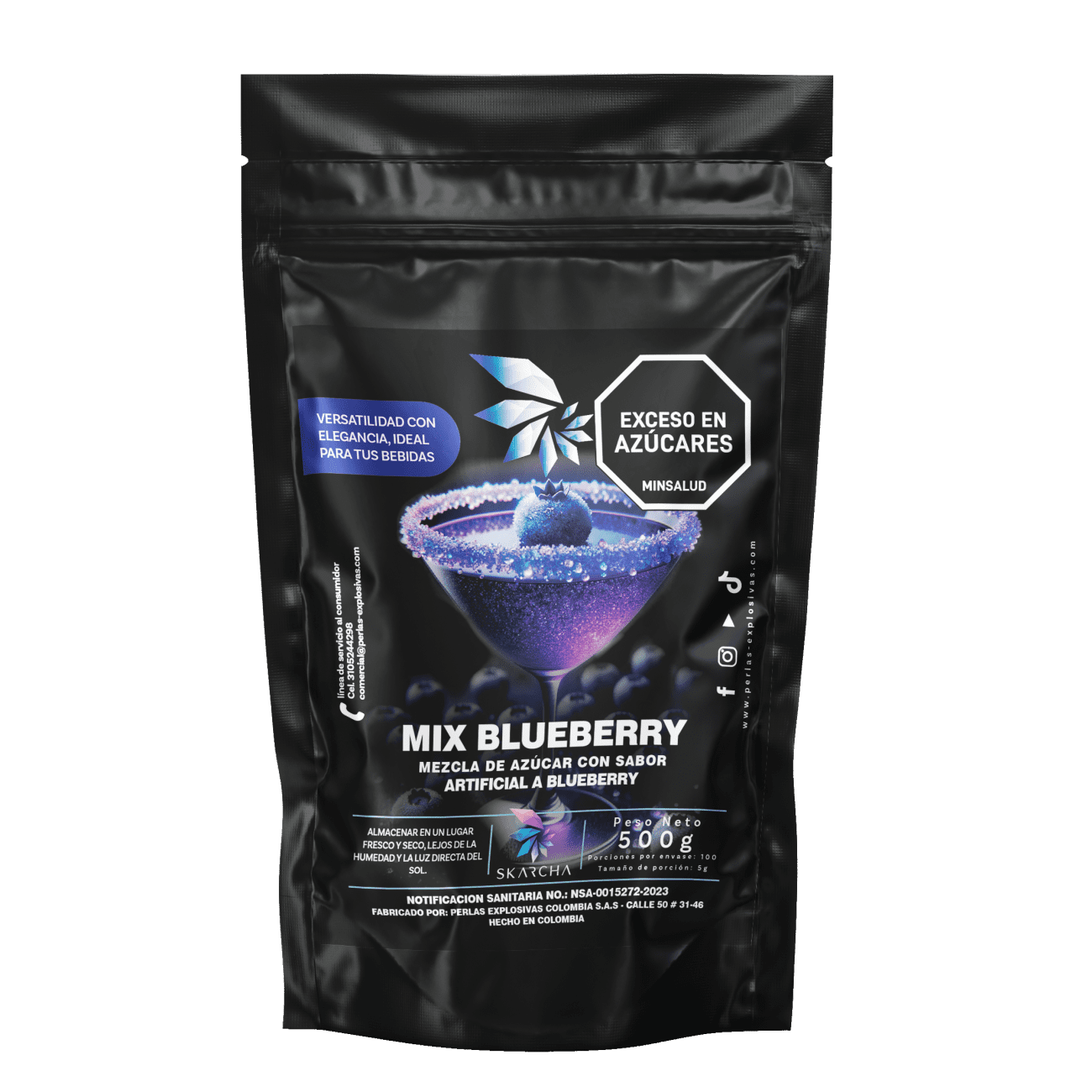 AZUCAR BLUEBERRY SKARCHA X 500 GR