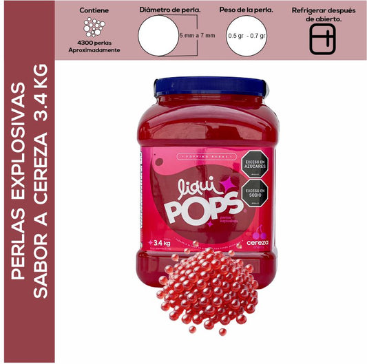 Perlas Explosivas LiquiPops Sabor Cereza 3400g