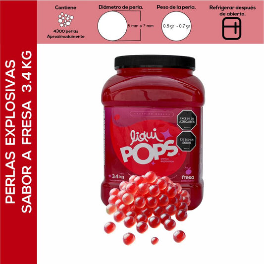 Perlas Explosivas LiquiPops Sabor Fresa 3400g