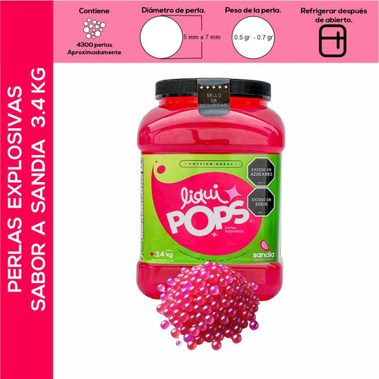 Perlas Explosivas LiquiPops Sabor Sandía 3400g